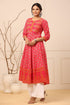 Women Fuchsia Ethnic Motifs Printed Anarkali Kurta
